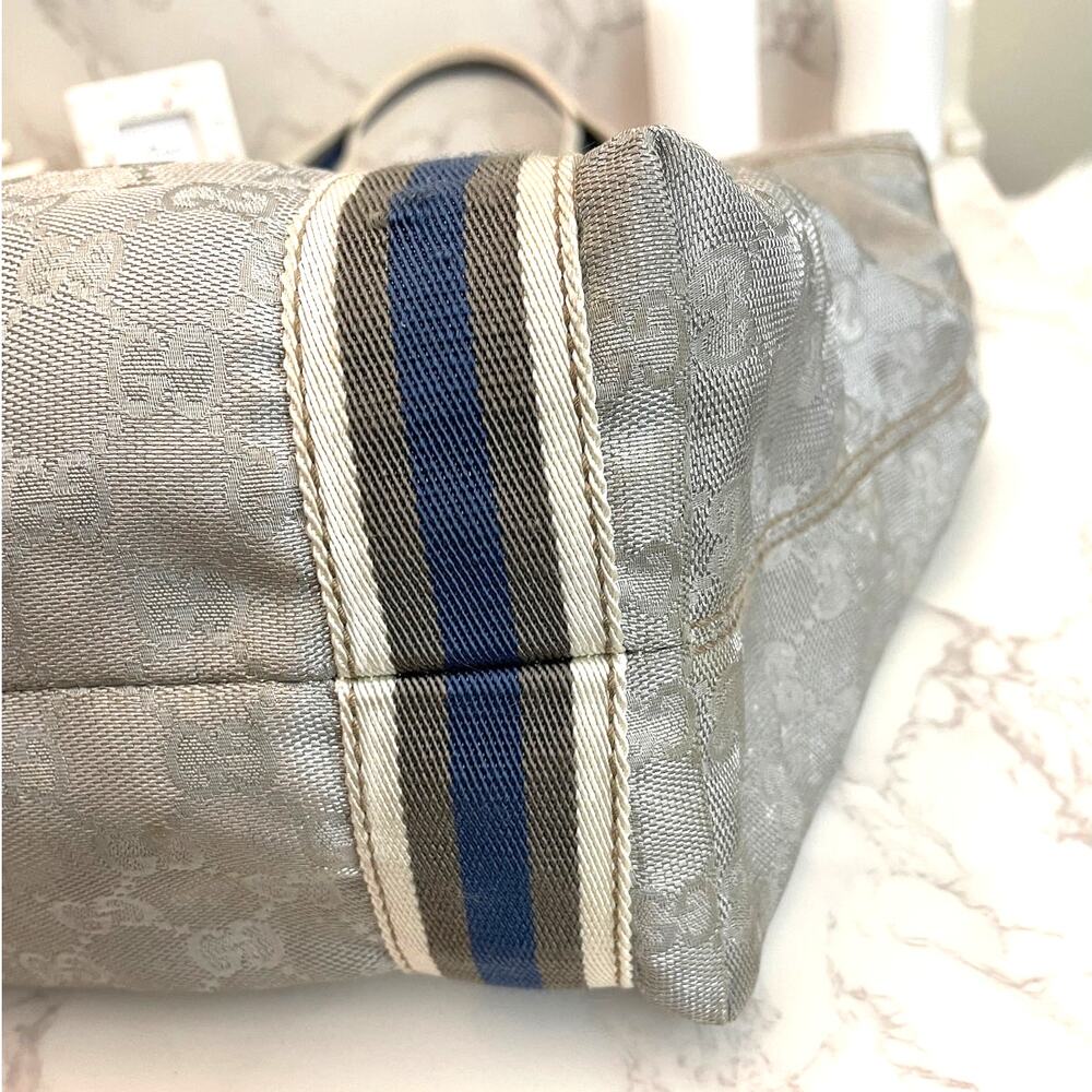 GG Monogram Web Stripe Tote Bag (Large) Pre-Owned - Picture 8 of 10